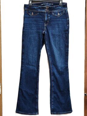 AE AMERICAN EAGLE Next Level Stretch Low-Rise Kick Boot Jeans - Sz 4 - NEW
